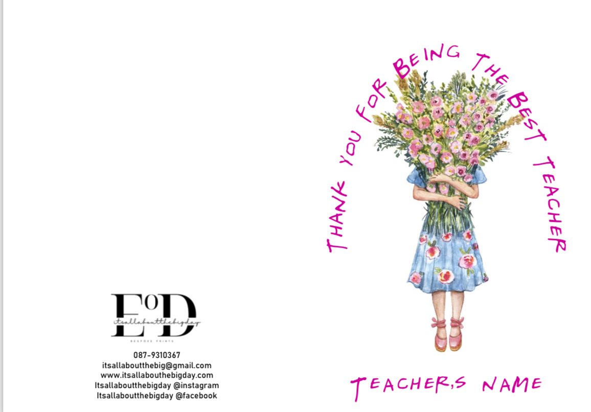 Personalised Thank You Teacher Cards