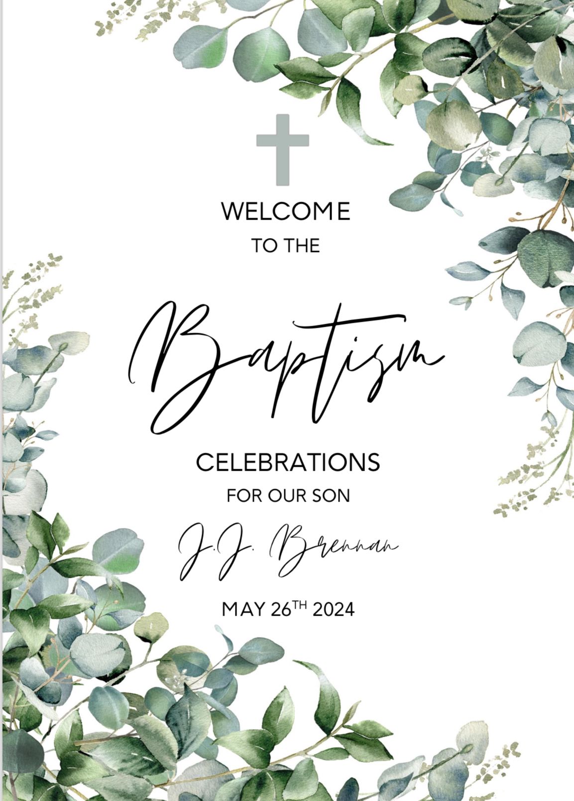 Personalised Baptism Welcome to the Celebration Sign