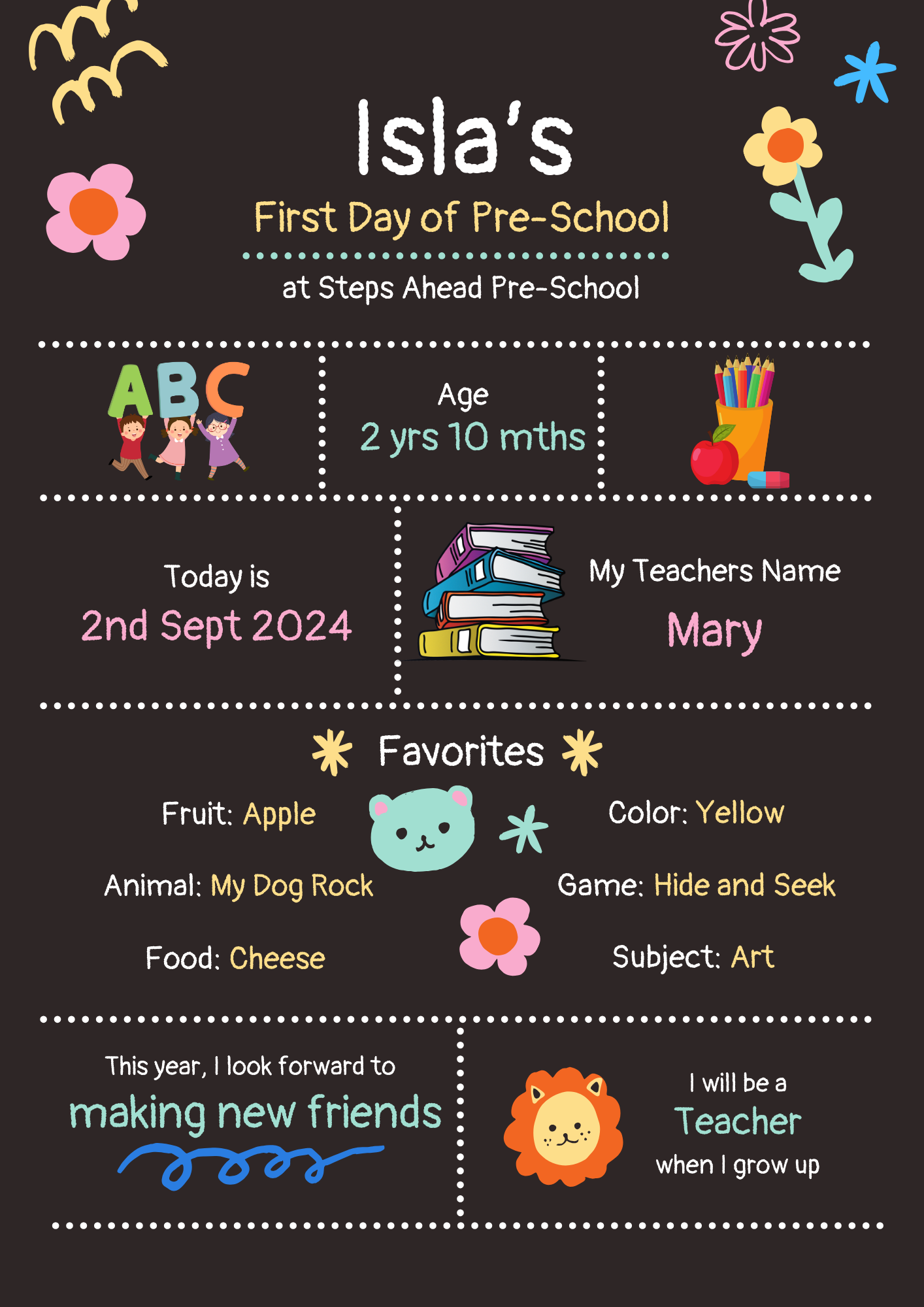 Personalised Back to School Print