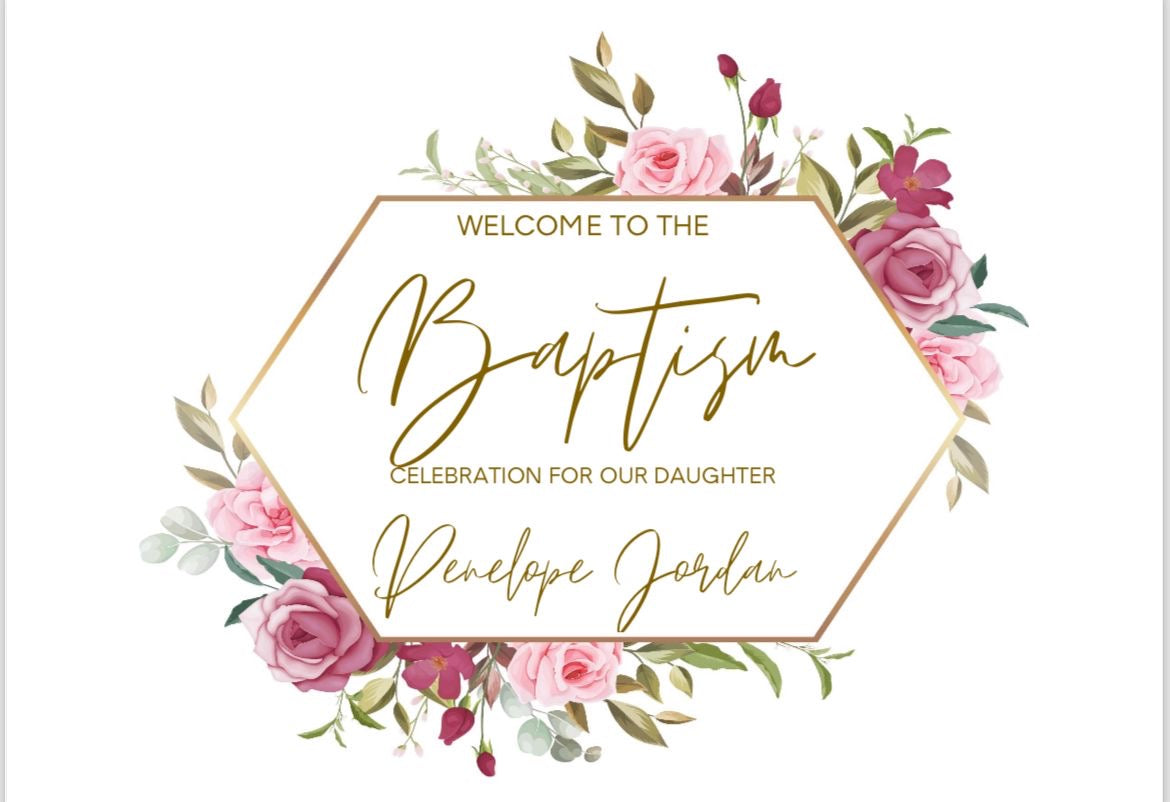 Personalised Baptism Placemat/Table-setting (Pack of 10) (Free P&P)