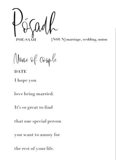 Personalised Congratulations on your Wedding Day