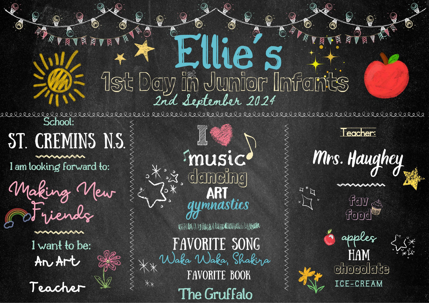 Personalised Back to School Print (Landscape)