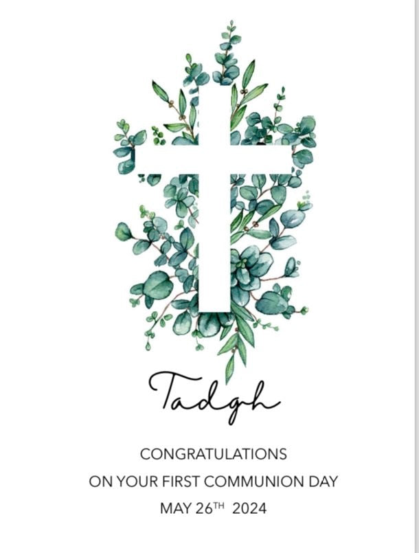 Personalised Communion Card (FREE P&P)
