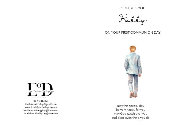 Personalised Communion Card (FREE P&P)