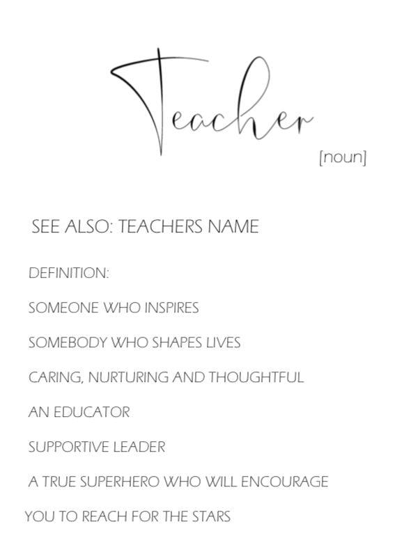 Personalised Thank You Teacher Cards