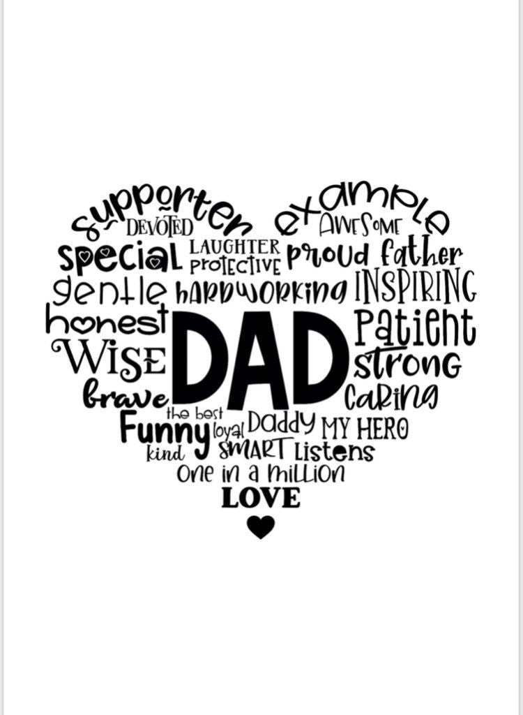 Fathers Day Print A5/A4/A3 Framed/Unframed (inc. P&P)