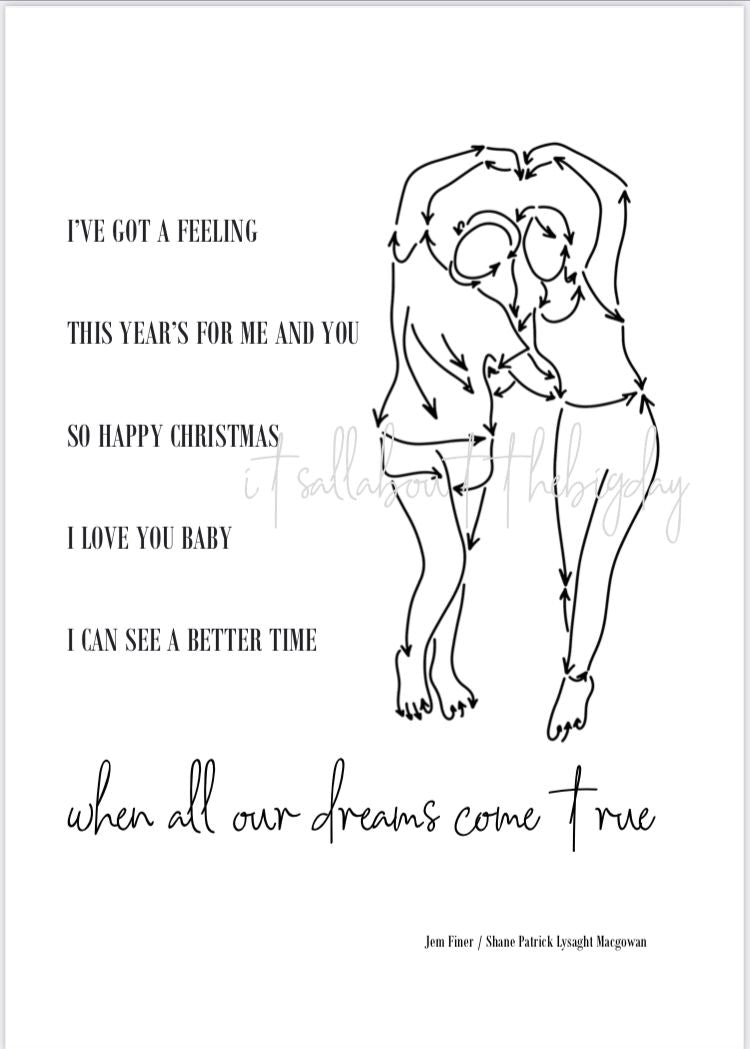 Christmas Theme Print A5/A4/A3 Framed/Unframed (inc. P&P)