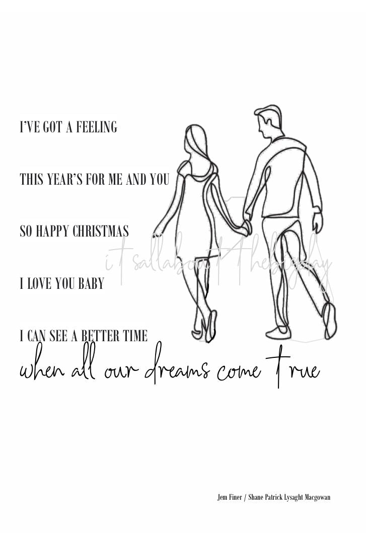 Christmas Theme Print A5/A4/A3 Framed/Unframed (inc. P&P)