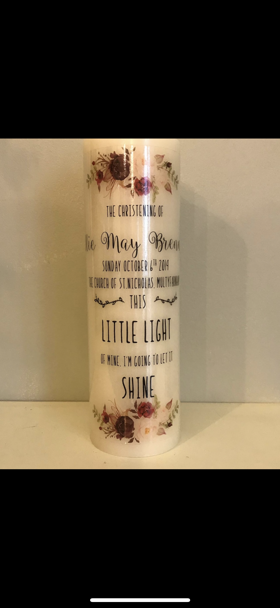 The “Ellie” style Personalised Candle (inc. P&P)