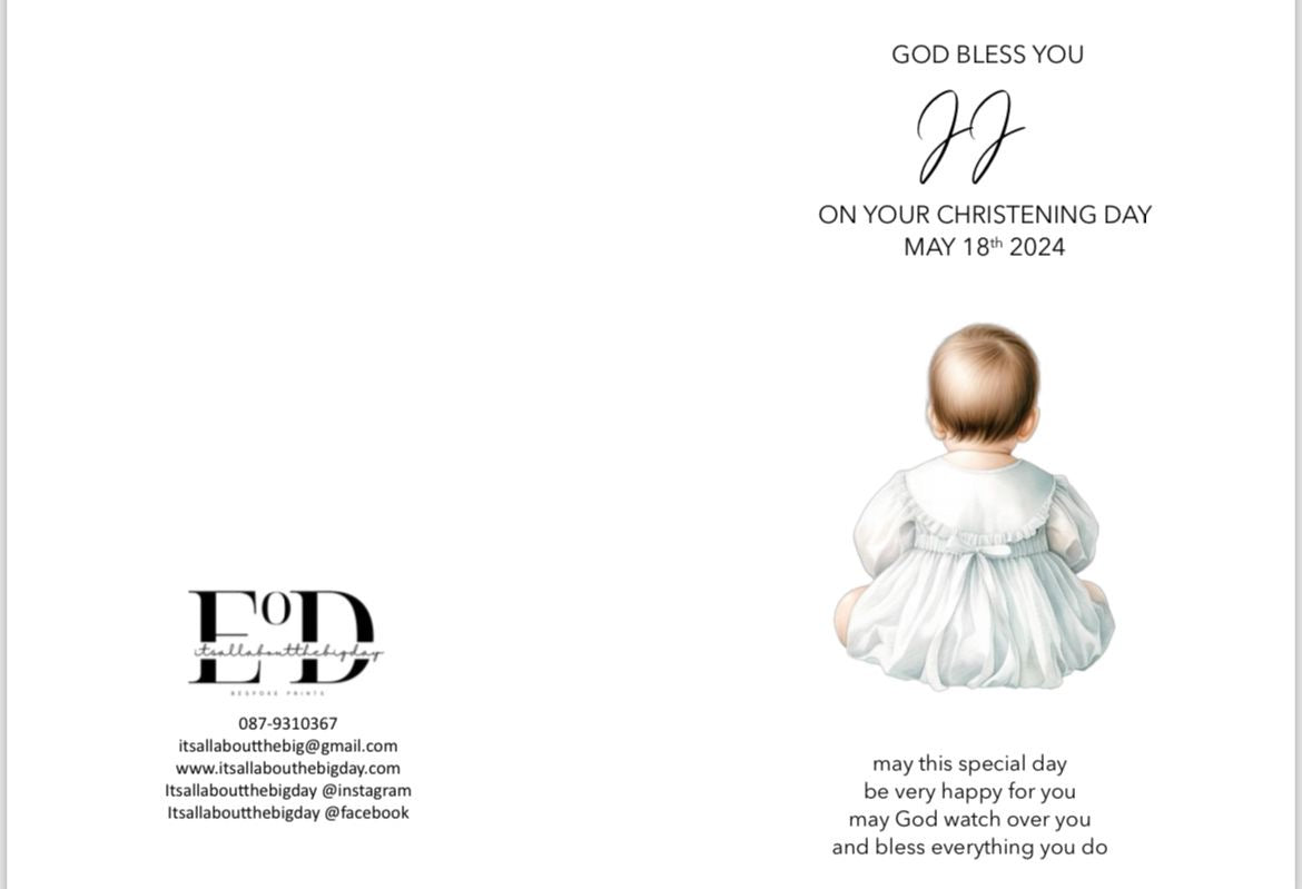 (Copy) Personalised Baptism Card (FREE P&P)