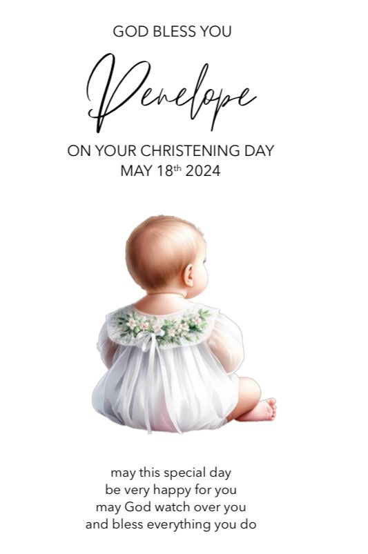 Personalised Baptism Card (FREE P&P)