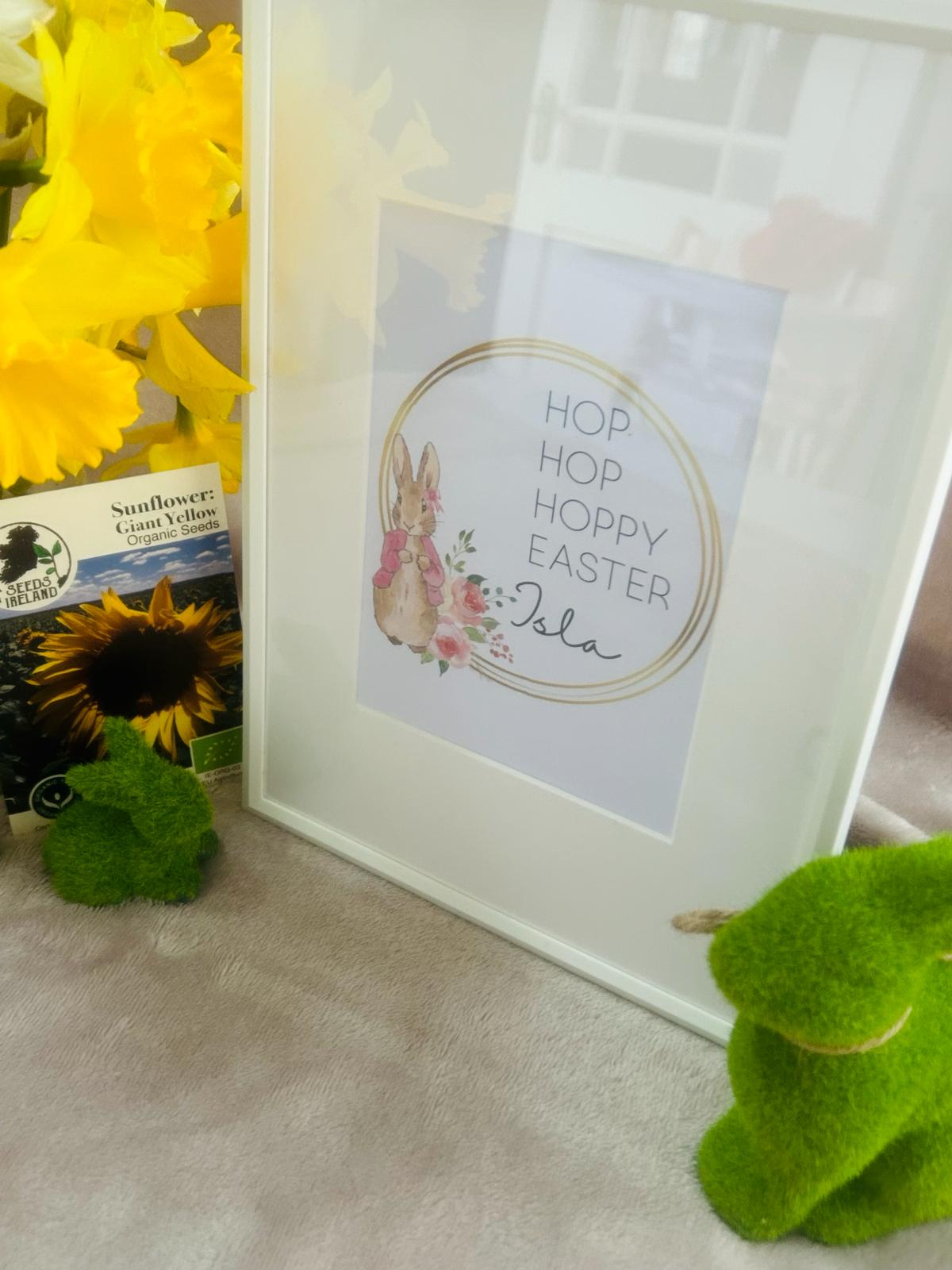 Easter Gift - Personalized Print and Sunflower Planting Kit (Pink)
