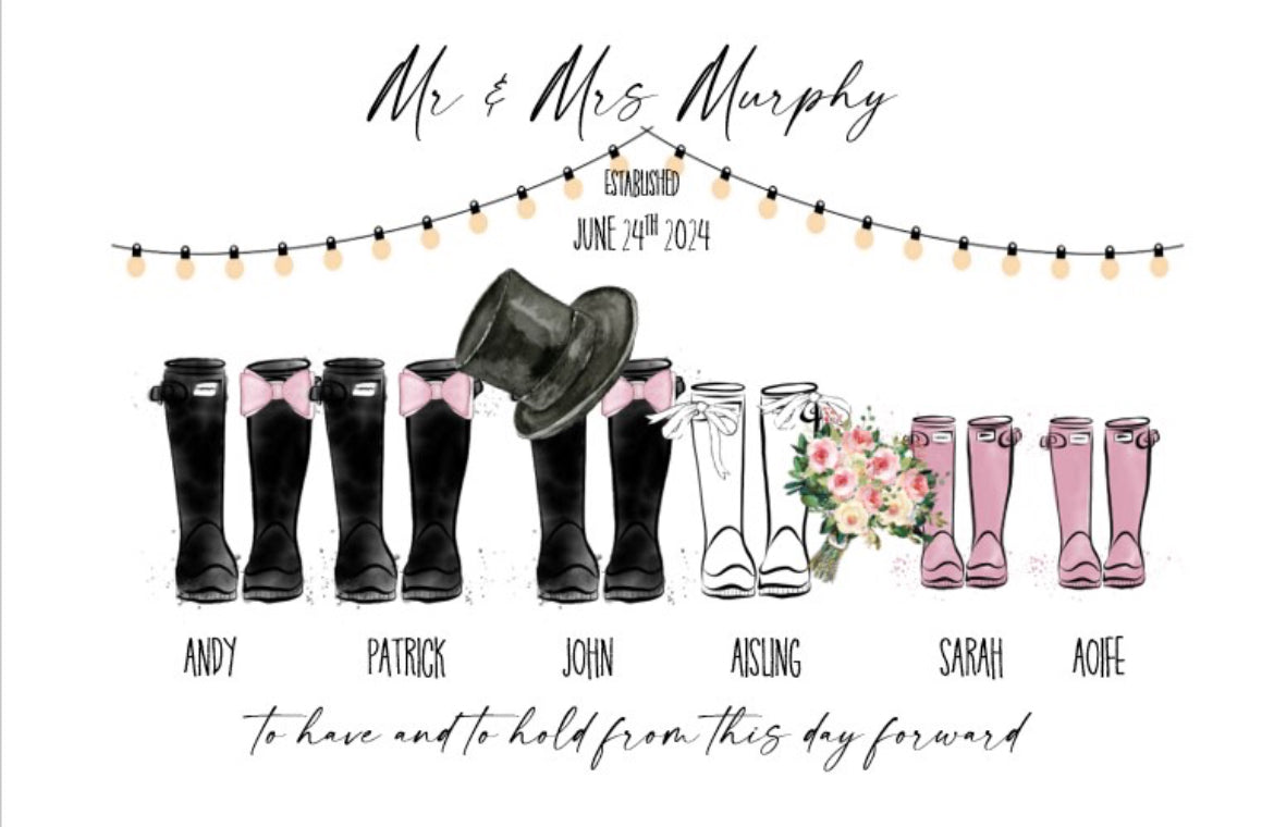 Wedding Day Wellie Print