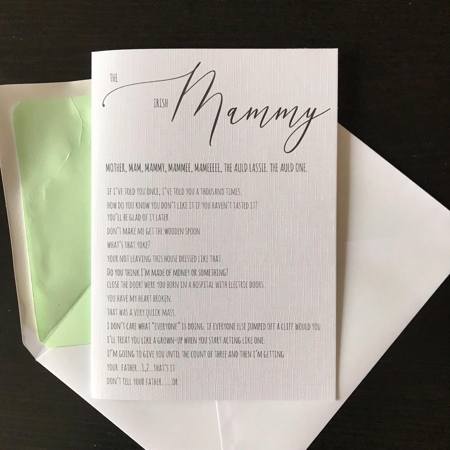 Mother’s Day Card - An Irish Mother’s Sayings (inc. P&P)