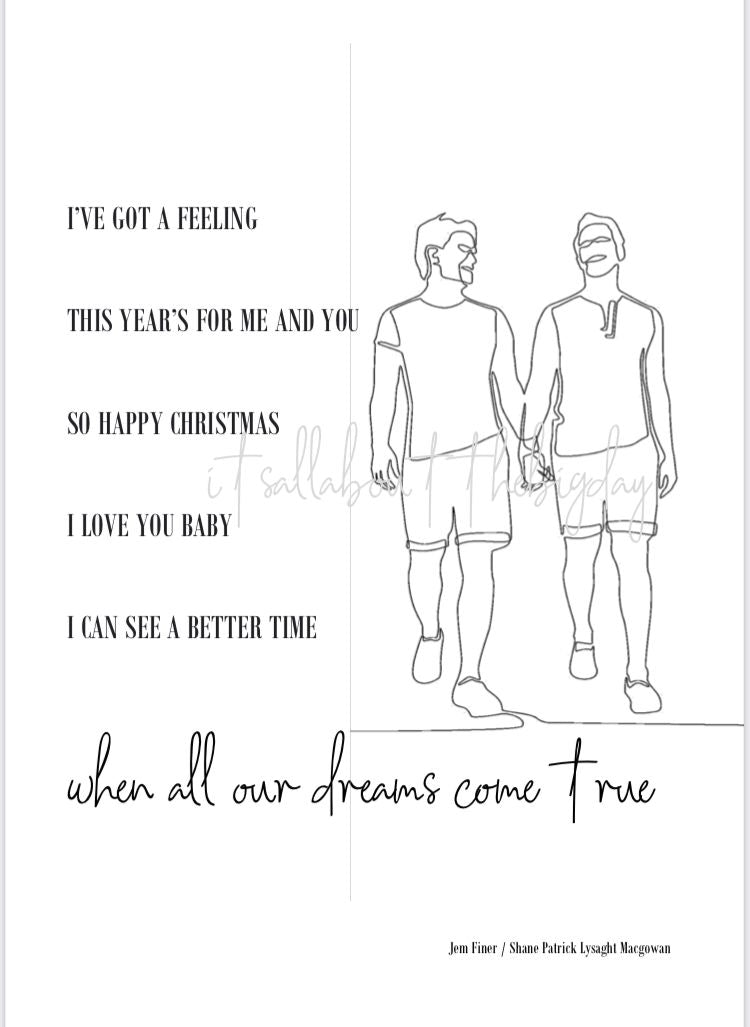 Christmas Theme Print A5/A4/A3 Framed/Unframed (inc. P&P)