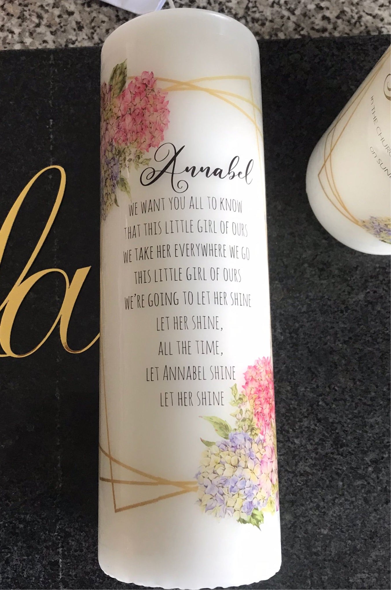 The “Annabel” style Personalised Candle (inc. P&P)